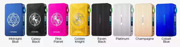 Image présentant la gamme des couleurs de la box Centaurus M200 de chez Lost Vape