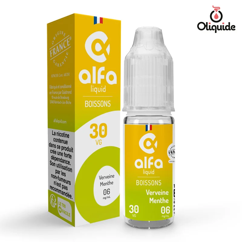 Eliquide Alfaliquid Verveine Menthe 10ml ds 3,04