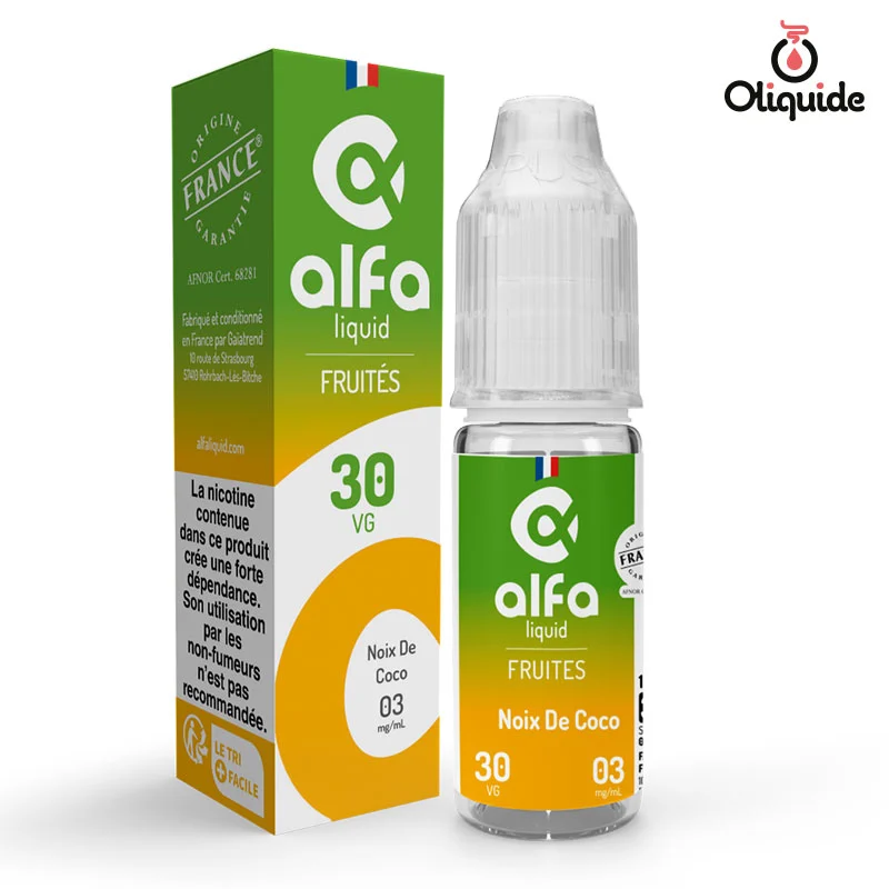 Eliquide Alfaliquid Noix de coco 10ml ds 3,04