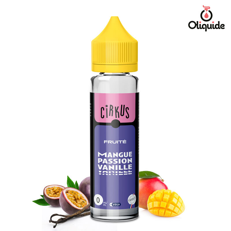 Eliquide Cirkus Mangue Passion Vanille 50ml ds 12