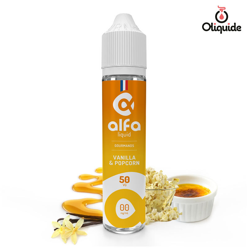 e-liquide pop corn caramel vanille Vanilla & Popcorn 50/50 Alfaliquid : e liquide 10 ml Alfa Liquid 50 VG