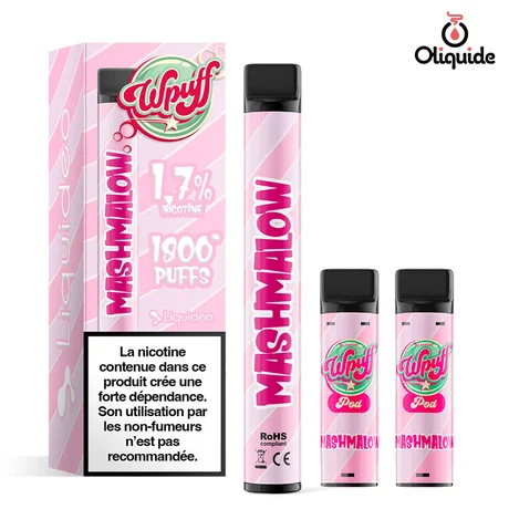 Ecigarettes Mashmalow Wpuff 1800 de la marque Liquidéo