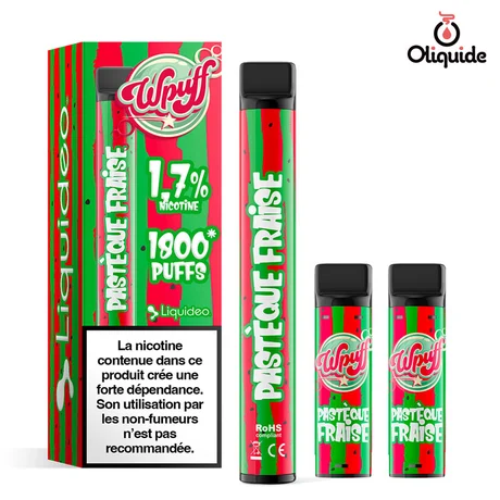 Ecigarettes Pastèque Fraise Wpuff 1800 de la marque Liquidéo