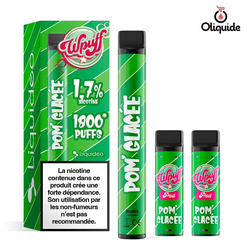 Eliquide Ecigarette Pom' Glace Wpuff 1800 ds 13,21 Eliquide Ecigarette Pom' Glace Wpuff 1800 ds 13,21