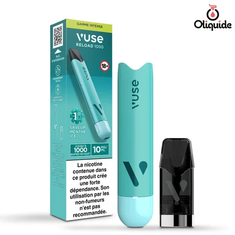 Ecigarettes Kit Vuse Reload 1000 Bar Menthe Ice de la marque Vuse