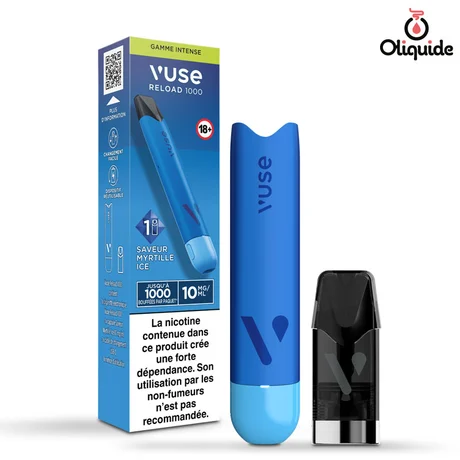 Ecigarettes Kit Vuse Reload 1000 Bar Myrtille Ice de la marque Vuse