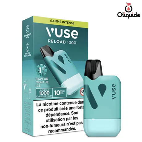 Ecigarettes Kit Vuse Box Reload 1000 Menthe Ice de la marque Vuse