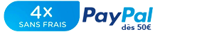 Paiement en 4x sans frais avec Paypal dès 50e d'achat